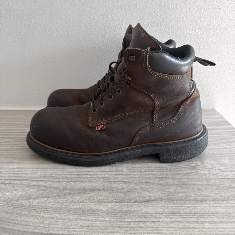 Red Wing Hiking Boots Mens Sz 9D Brown Leather Lace Up Steel Toe ASTM F 2413-11